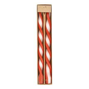 Red Stripe Twist Candles
