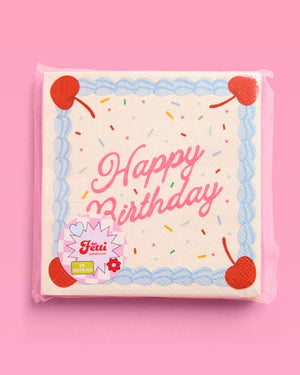 Happy Birthday Napkins Sheet Cake Napkins