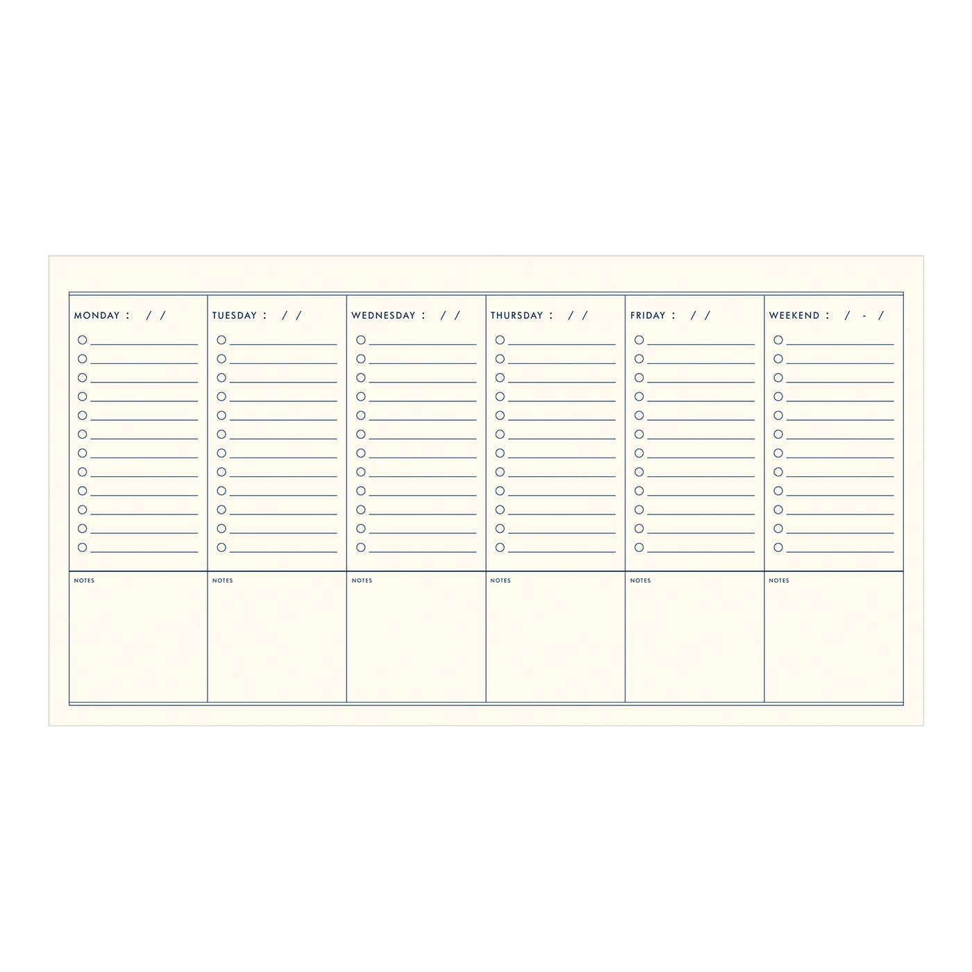 Weekly Checklist Undated Weekly Planner