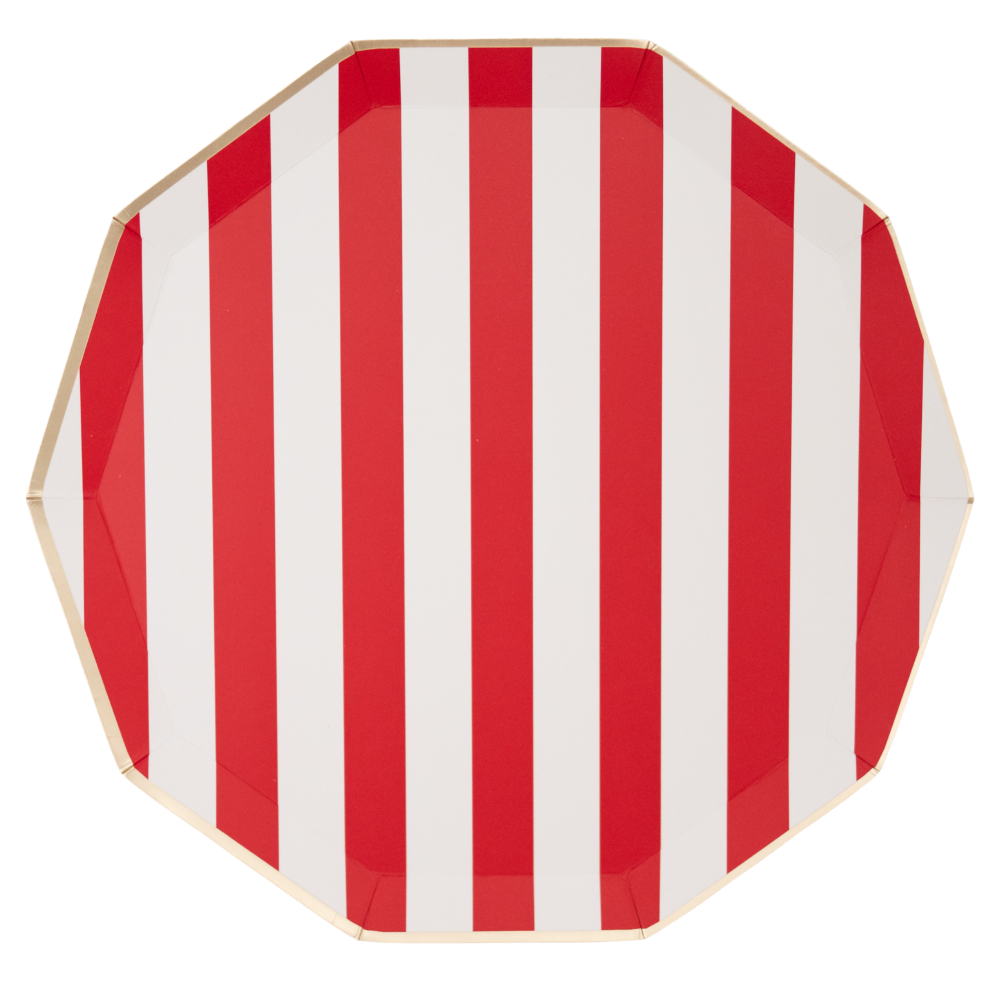 Cherry Red Cabana Stripe Plates