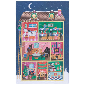 Advent Calendar Christmas Dish and Dishtowel Set