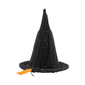 Faux Wicker Witch Hat 15"