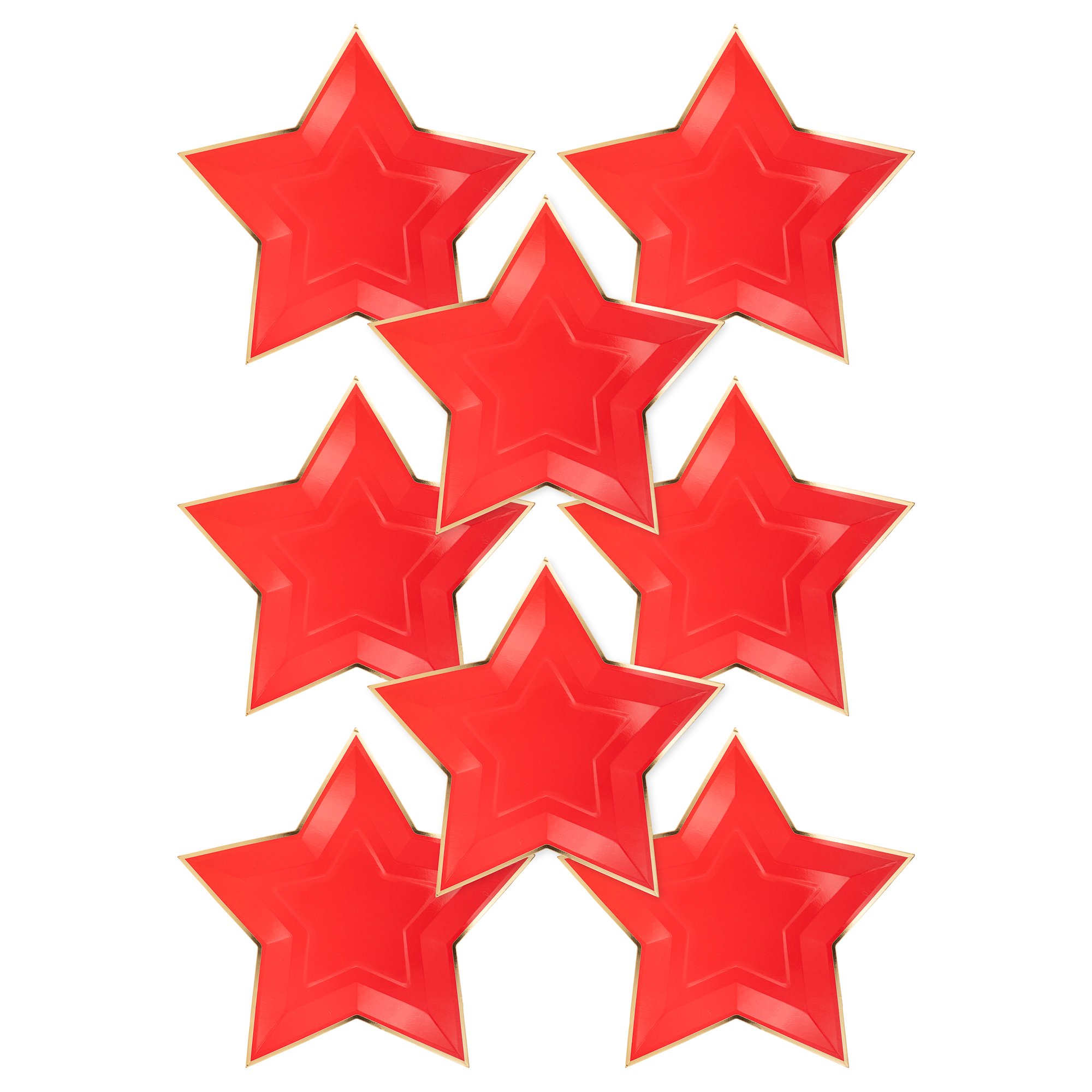 Red Star Gold Foiled Paper Plates