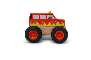 Wooden Monster Trucks (red or blue)