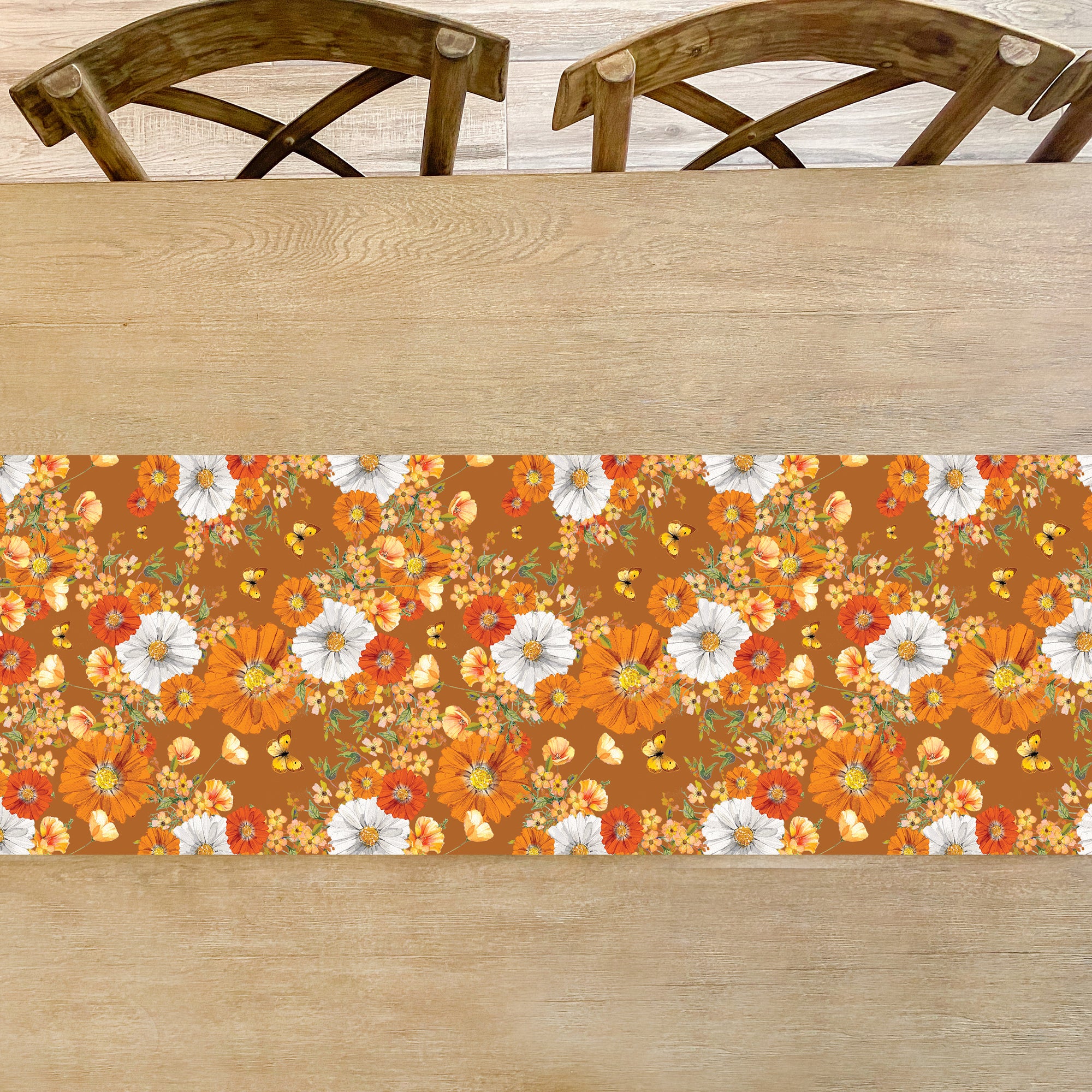 Retro Fall Floral Table Runner