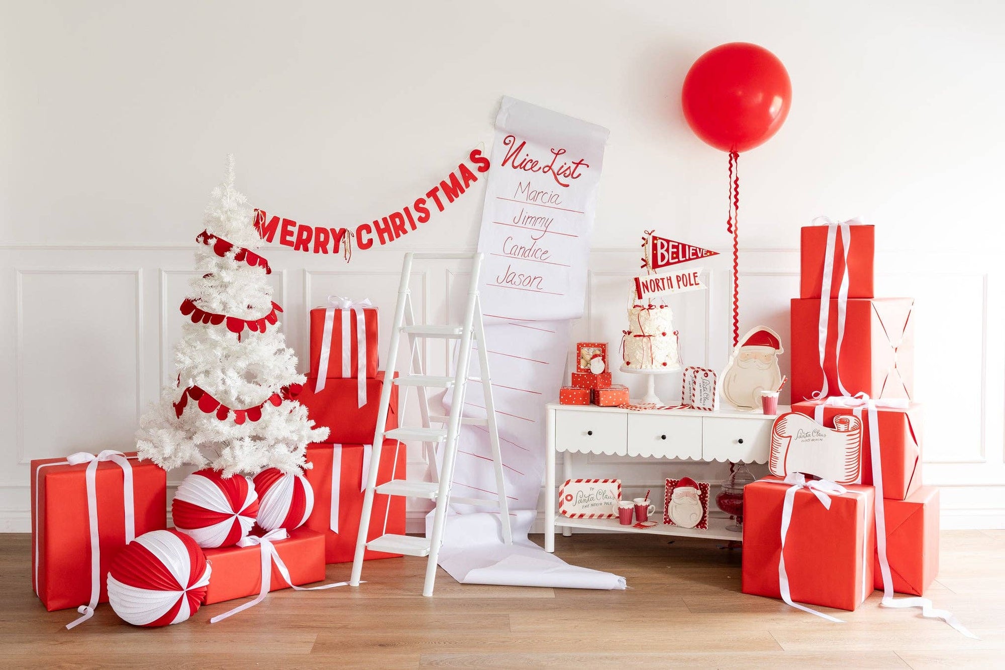 Thick Felt Merry Christmas Banner with Ribbon