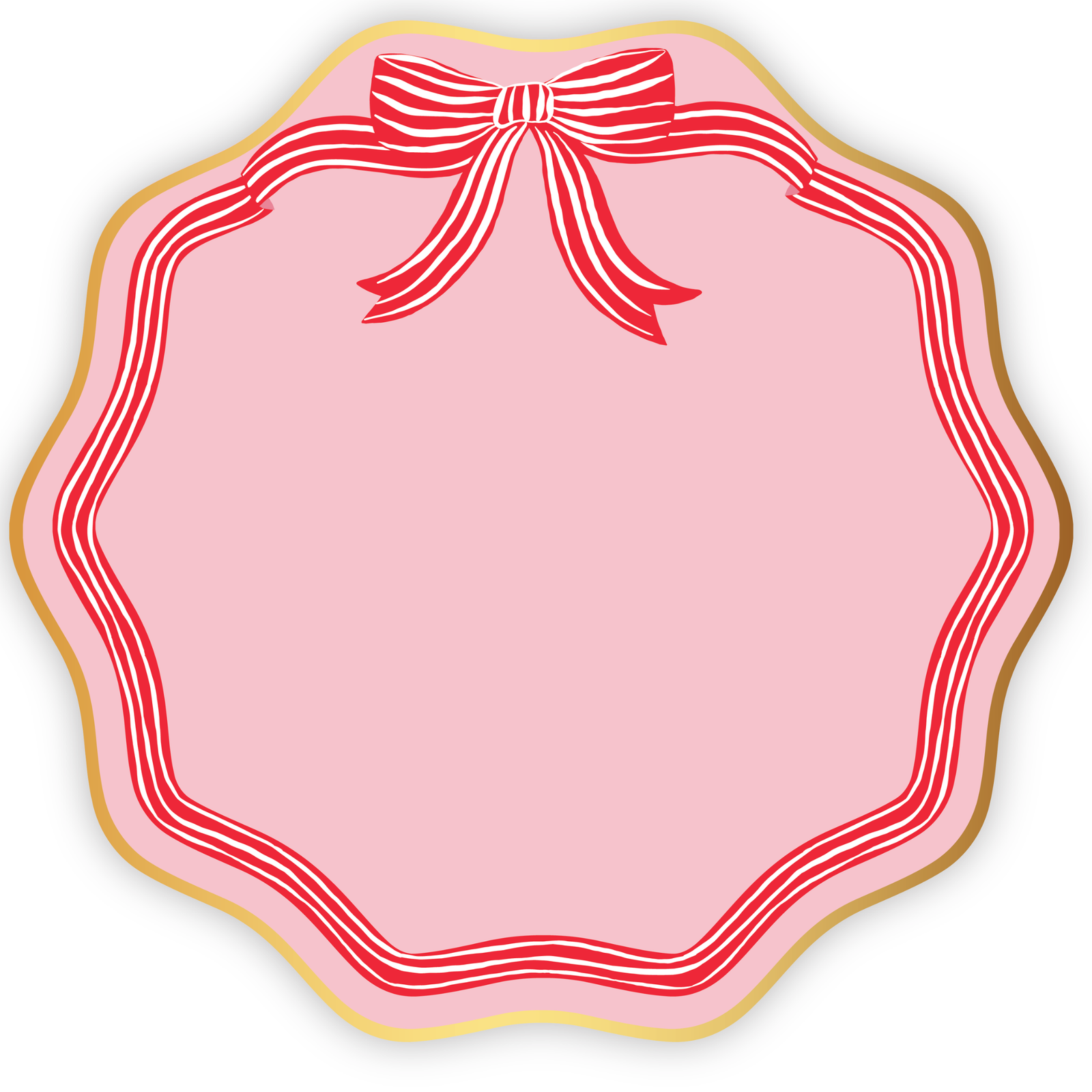 Elegant Pink Peppermint Bow Dinner Plates