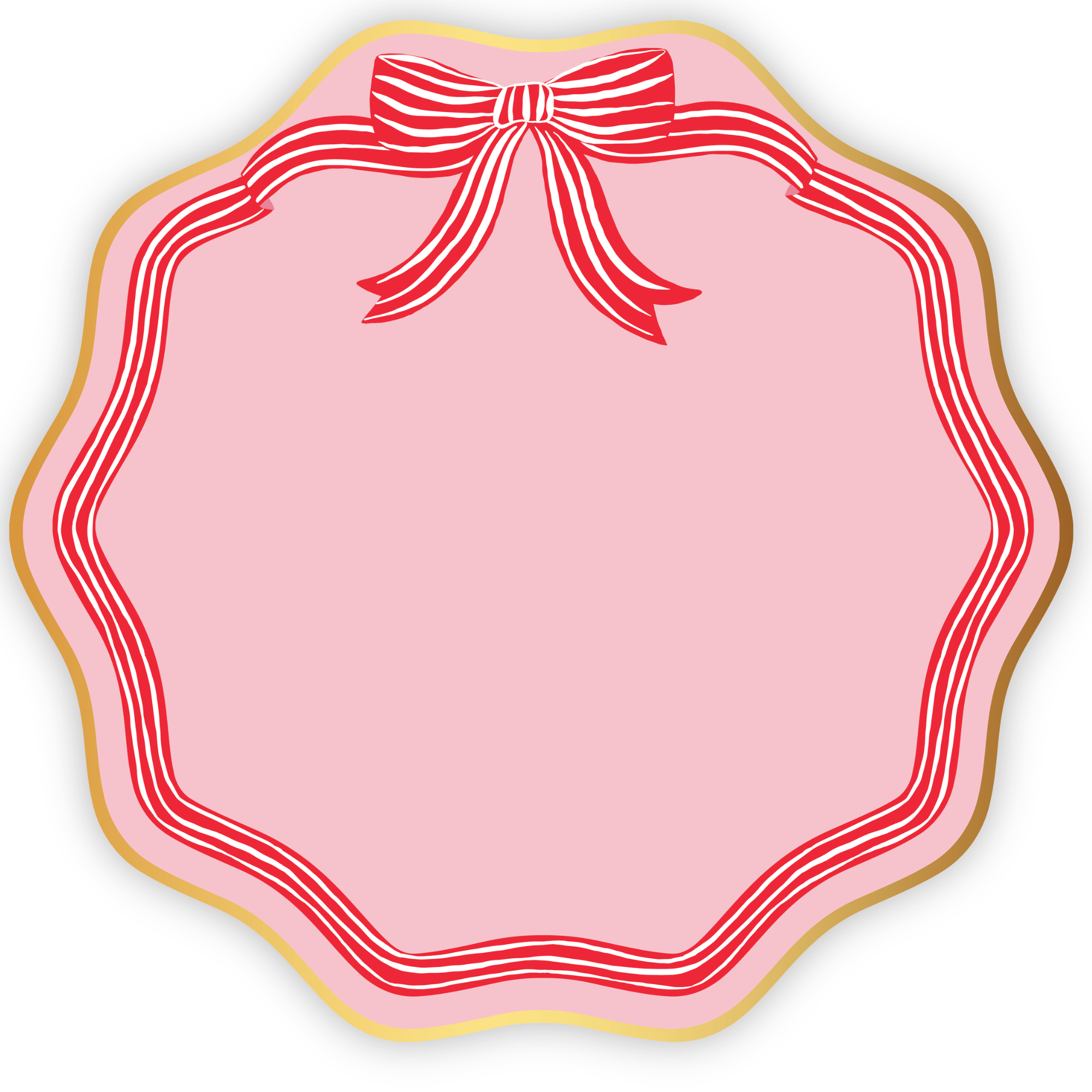 Elegant Pink Peppermint Bow Dinner Plates