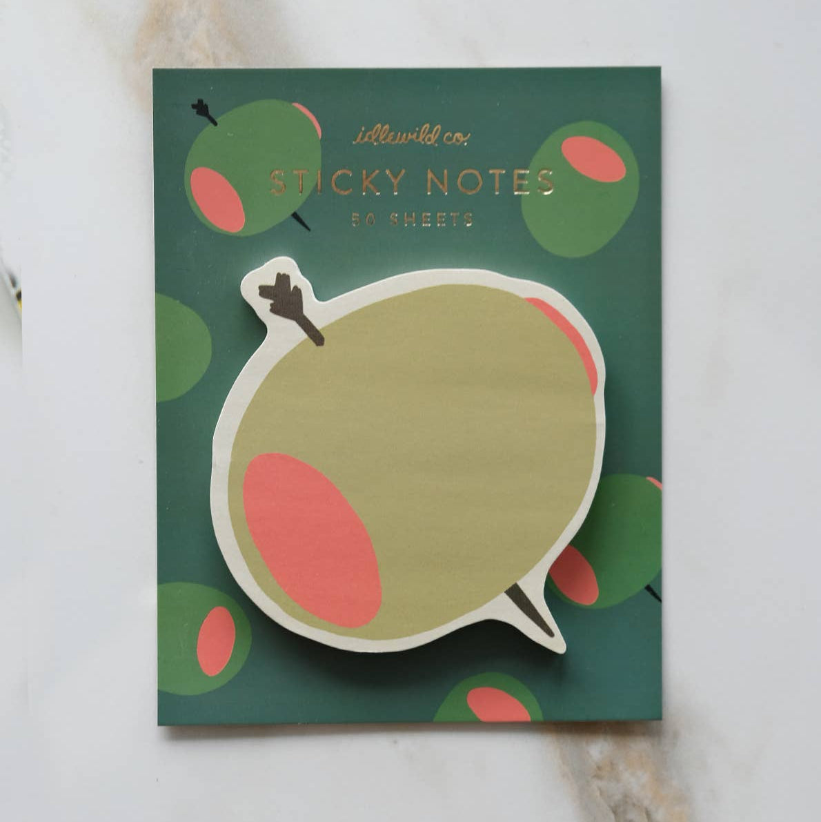Olive Die-Cut Sticky Notepad
