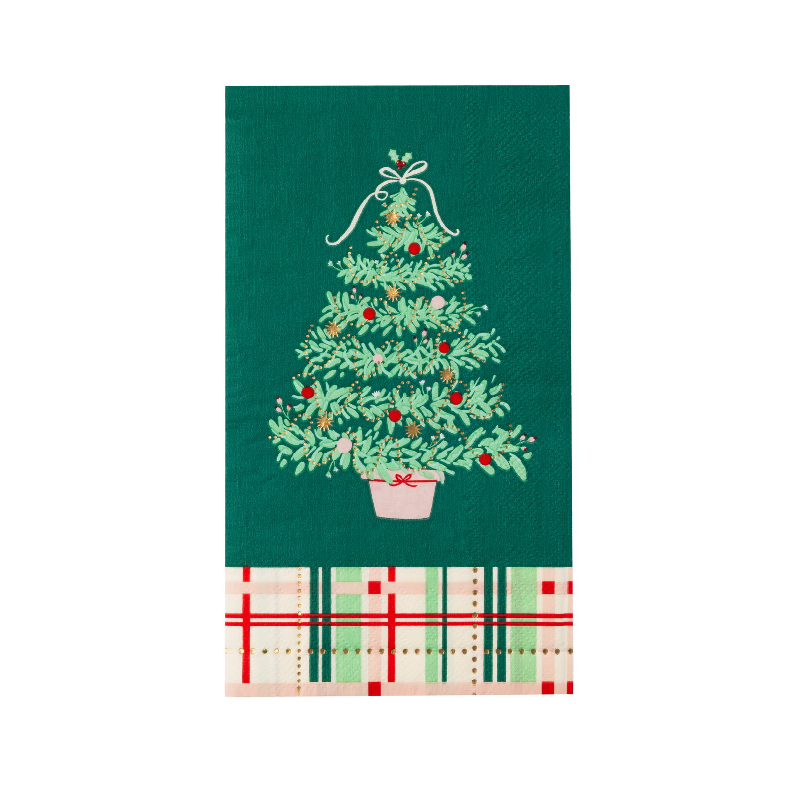 Christmas Tree Plaid Guest Napkin Towels