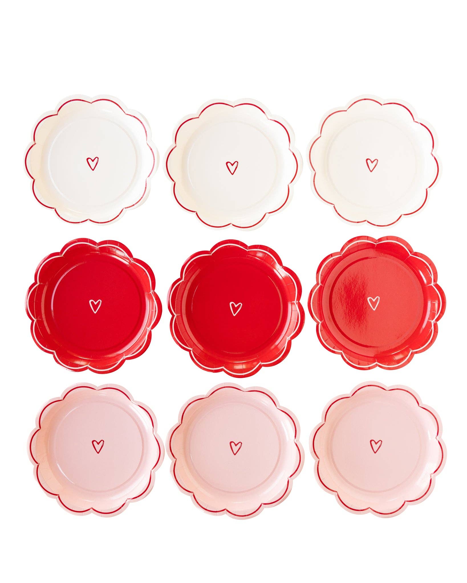 Middle Hearts Dessert Plate Set