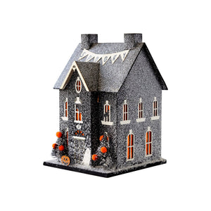 Spooky Banner Home Haunted Village Light-Up House