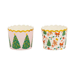 Santa and Christmas Trees Baking Cups