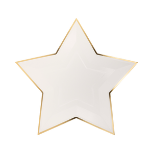 Cream Star Gold Foiled Plates