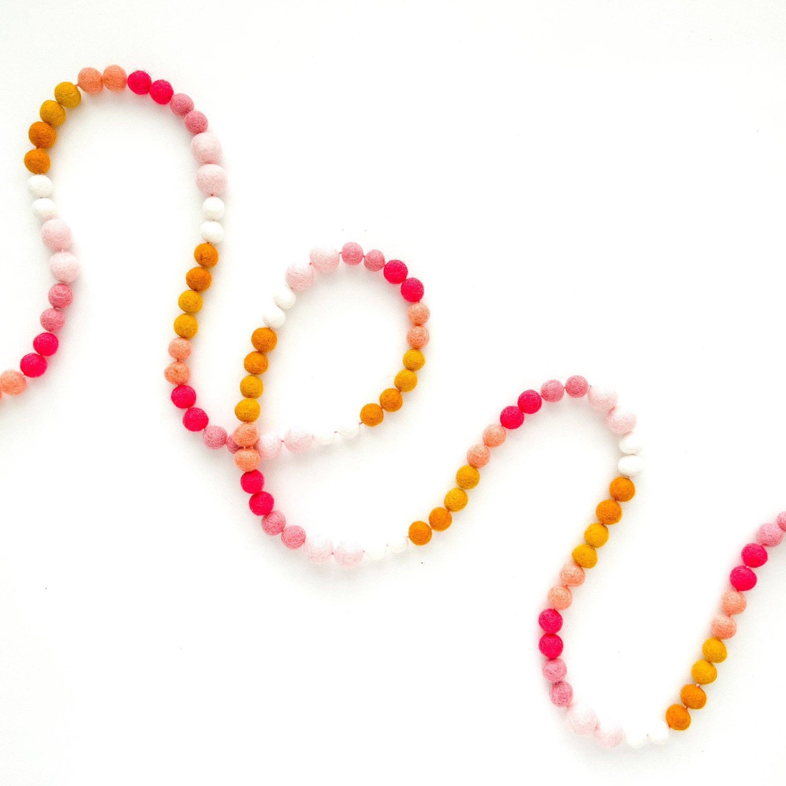 Golden Love Ombre Mini Felt Ball Garland