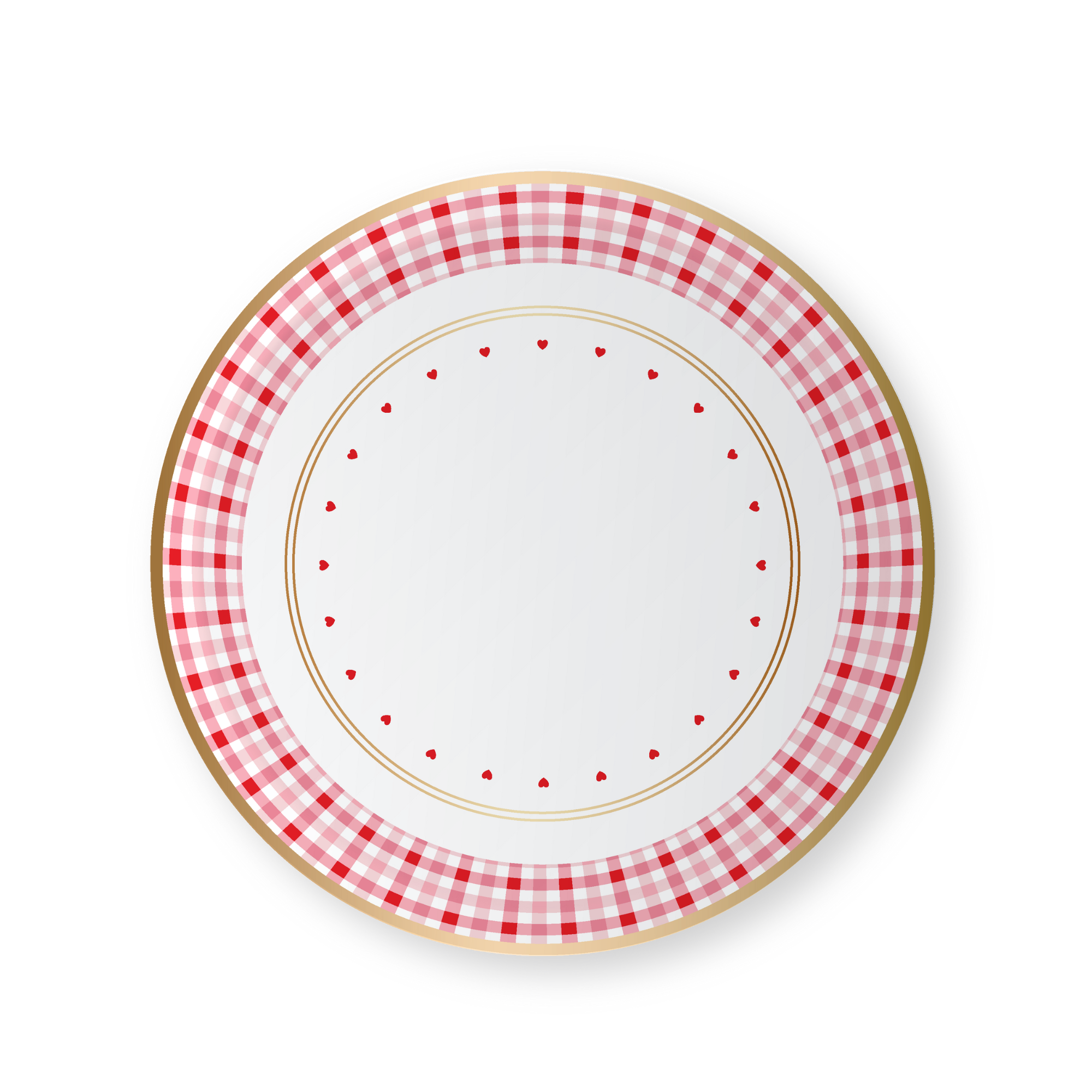 Valentine Gingham Dessert Plates