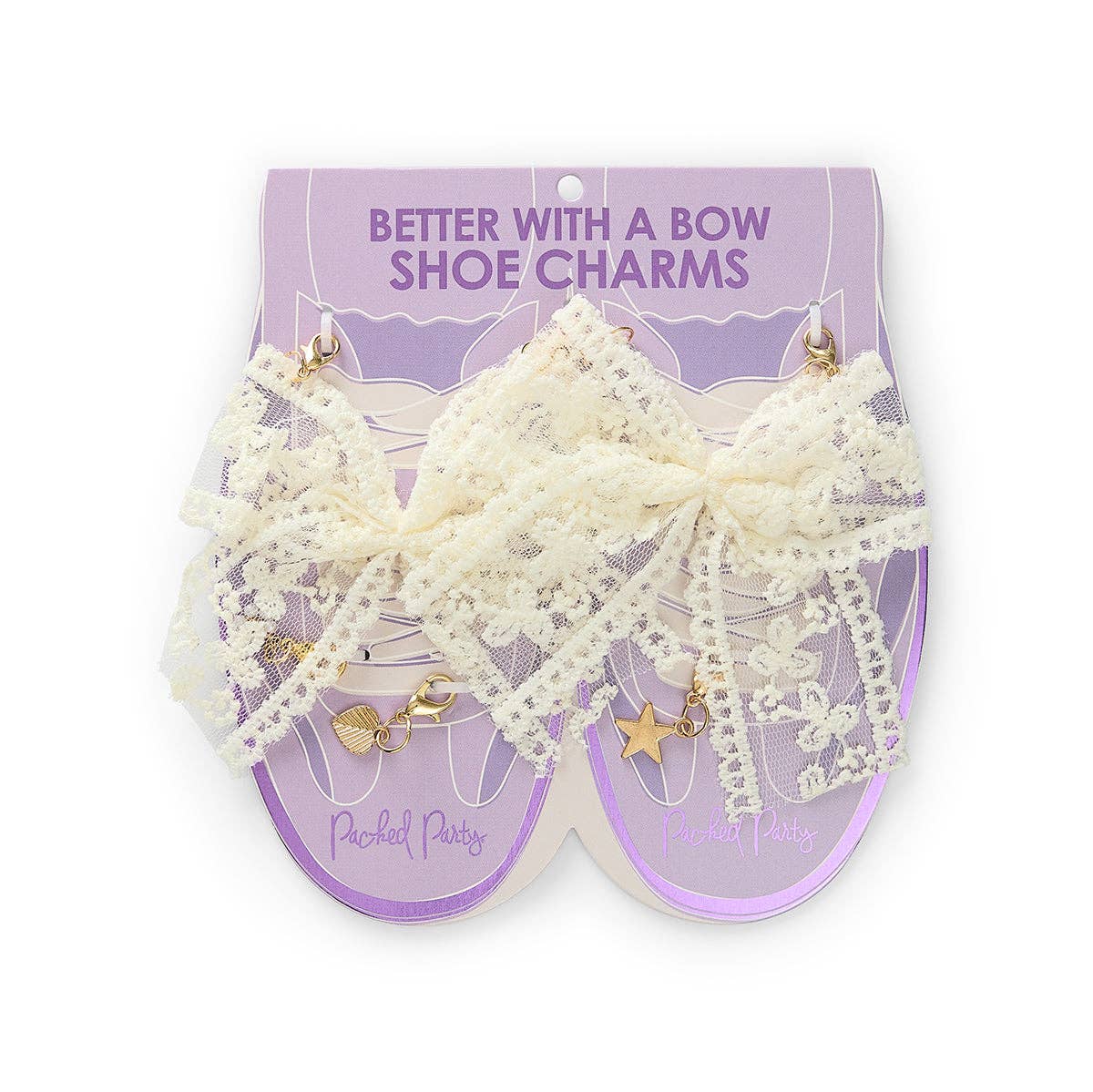 Lace Charms Better with a Bow Shoe Clip Set