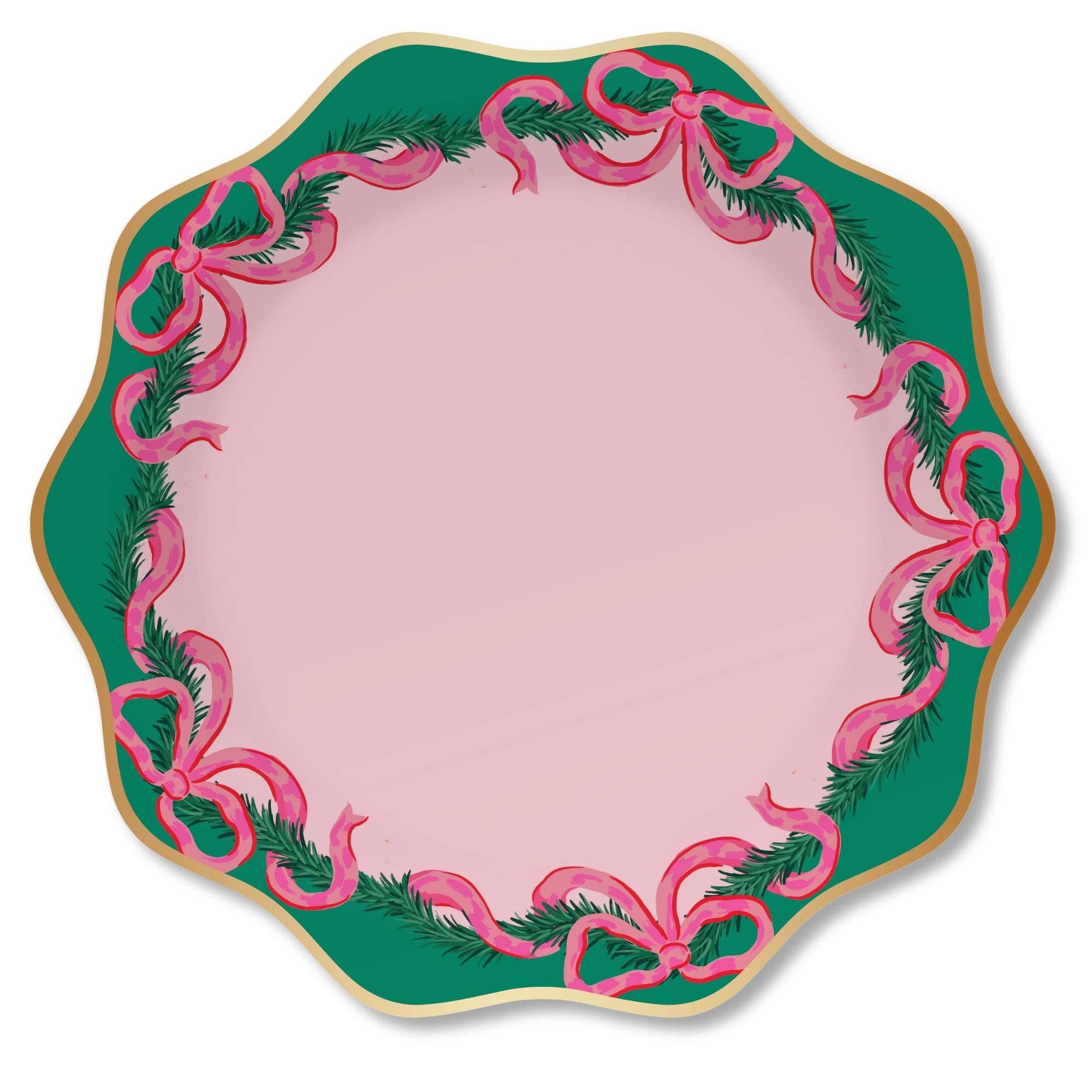 Pink Bow Garland Plates