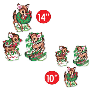 Vintage 1960s Christmas Reindeer Cutouts (set of 6!)
