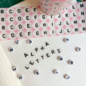 Alphabet Letter Bead Sticker Washi Tape