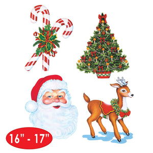 Vintage 1989 Christmas Die-Cuts (set of 4!)