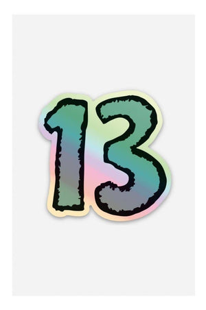 "13" Holographic Sticker