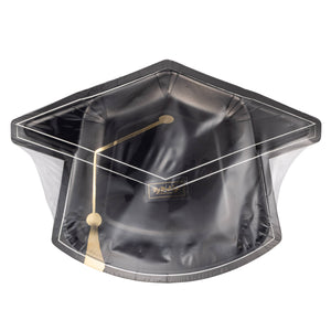 Black Grad Cap Shaped Plate
