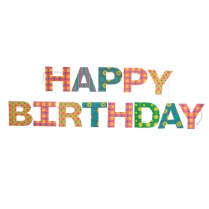 Bright Happy Birthday Sewn Garland