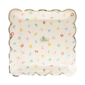 Scattered Alphabet Paper Plate