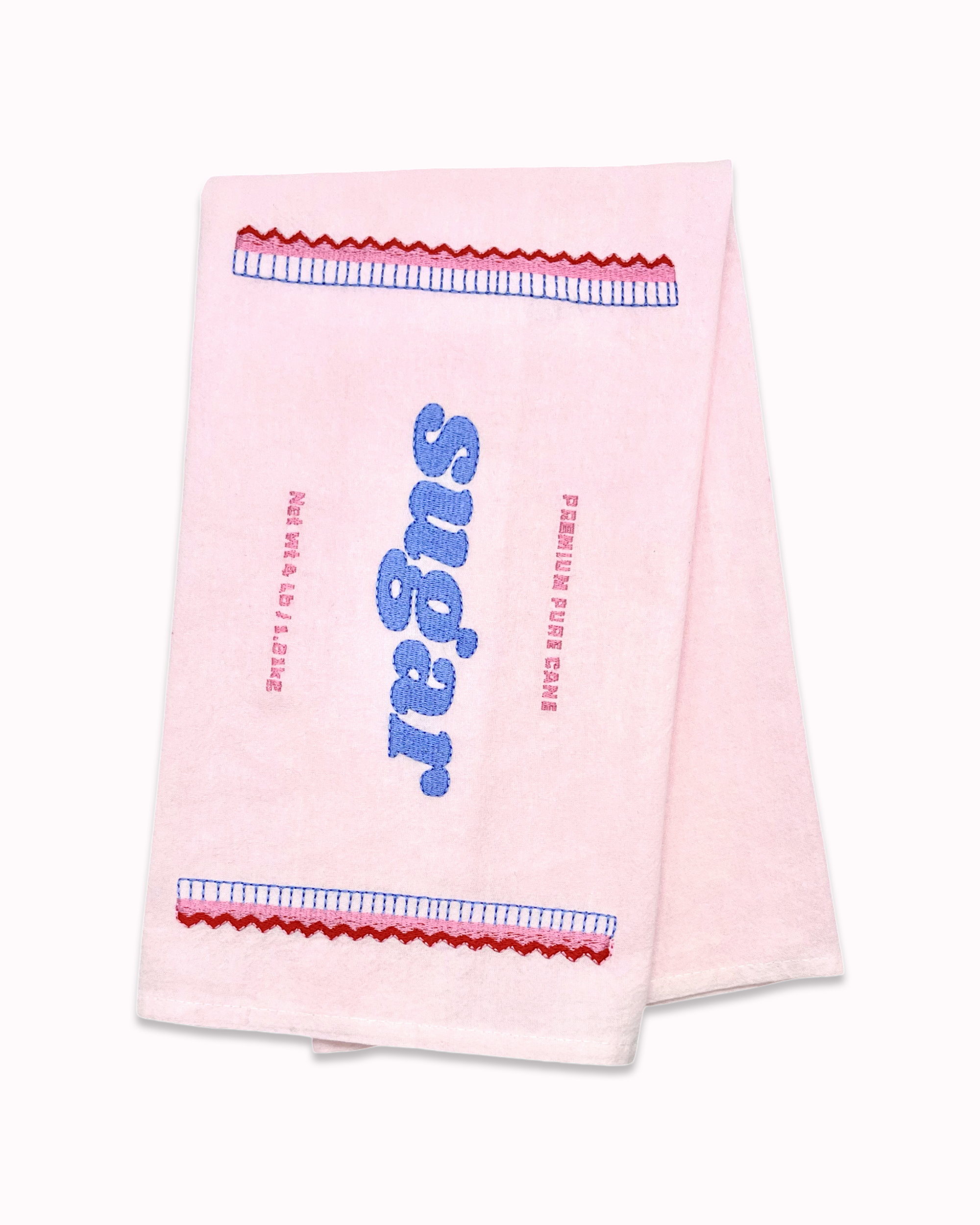 Sweet Tooth Sugar  Embroidered Tea Towel