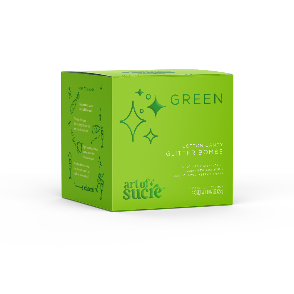 Green Cotton Candy Drink Glitter Bombs