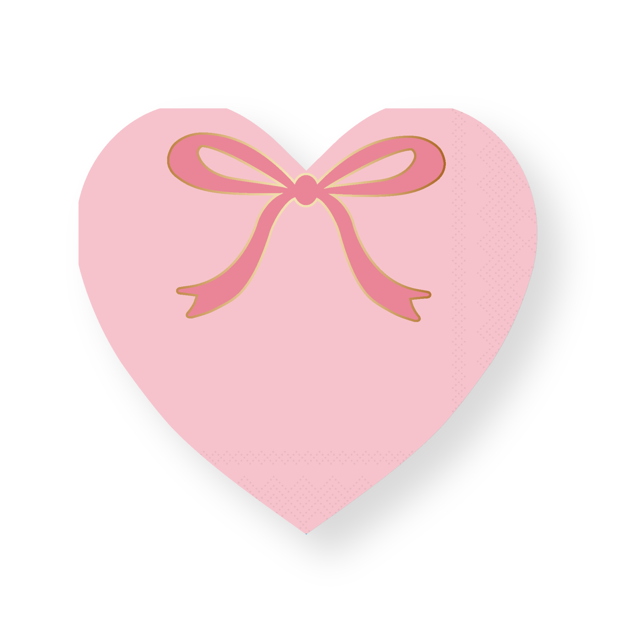 Pink Pink Bow Heart Dinner Napkins