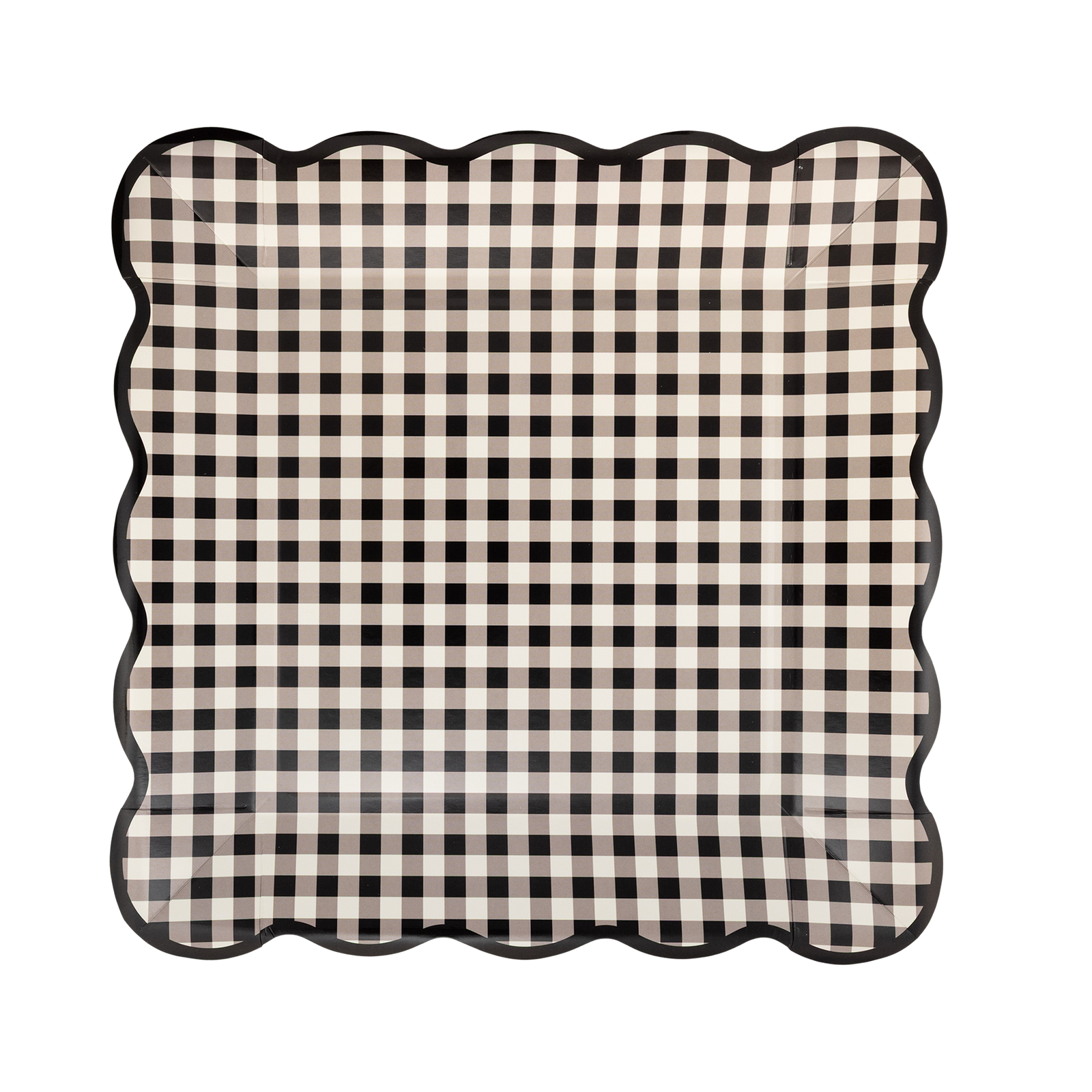 Black Gingham Square Plates