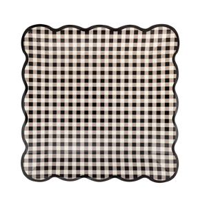 Black Gingham Square Plates