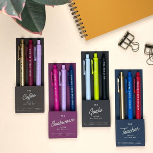 The Bookworm Jotter Gel Pen Set