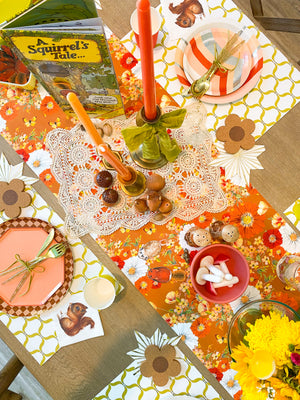 Retro Fall Floral Table Runner