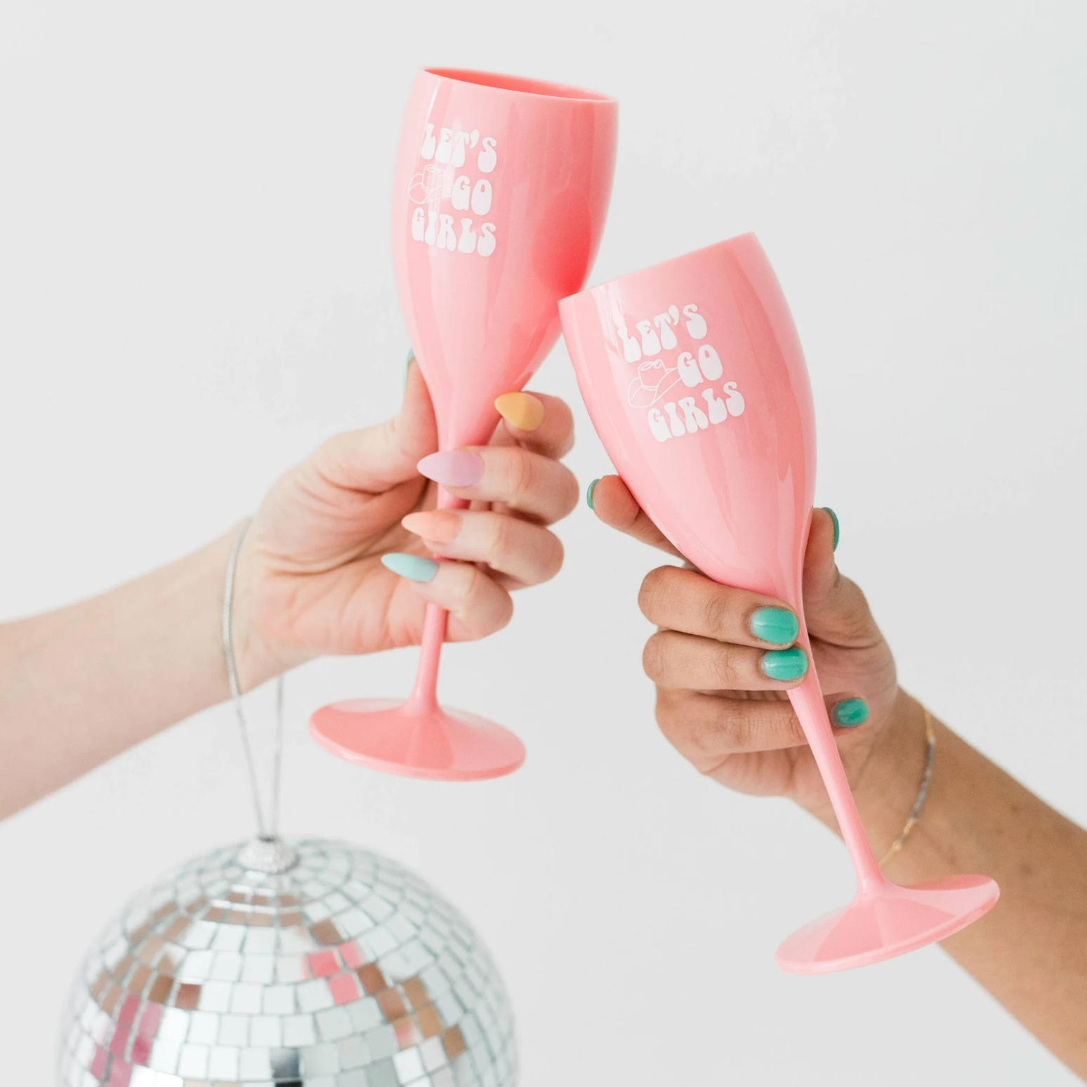 Let’s Go Girls Pink Champagne Flute