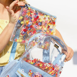 Little Letters Confetti Clear Backpack