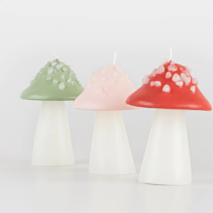 Mushroom Candles - Set of Three