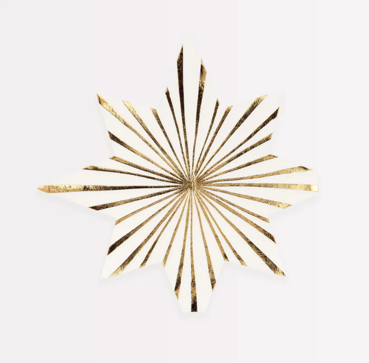 Gold Stripe Star Napkins