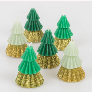 Green Mini Tree Candles (Set of 6)