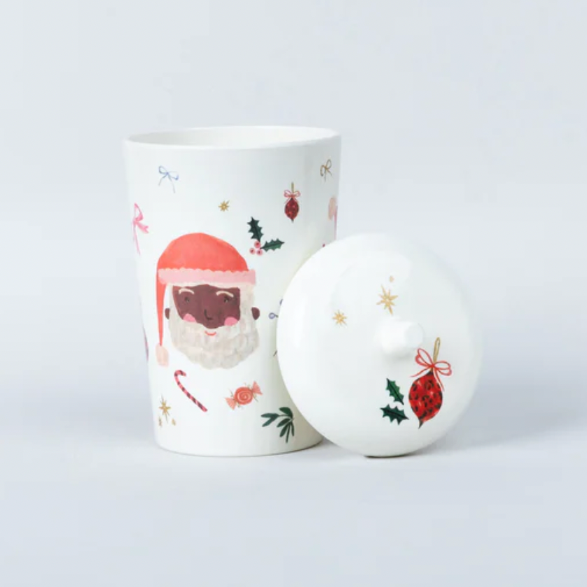 Festive Santa Melamine Cookie Jar