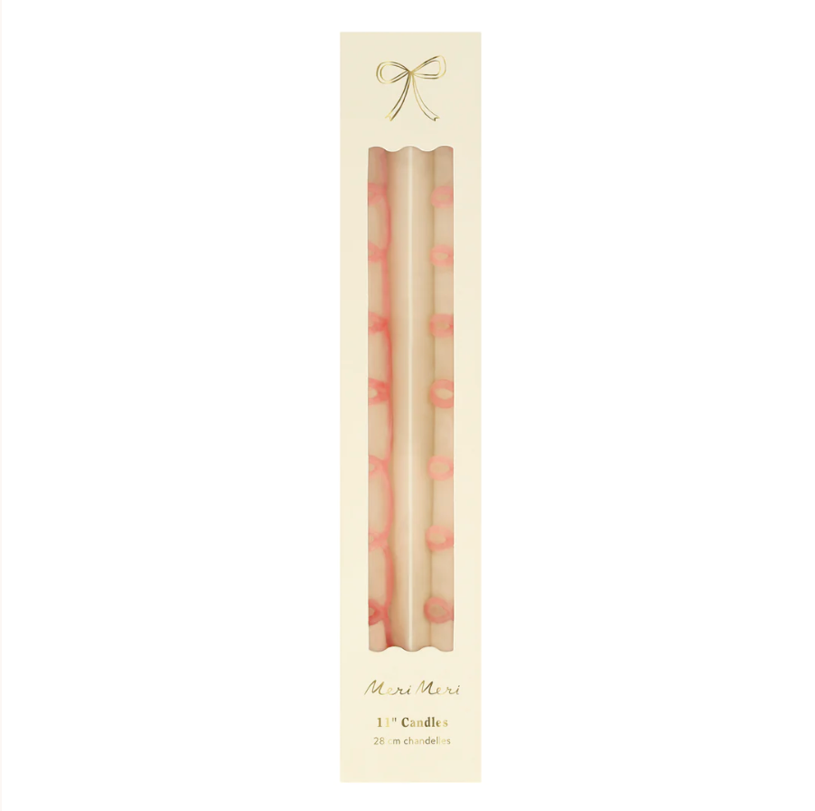 Pink Swirl Taper Candles