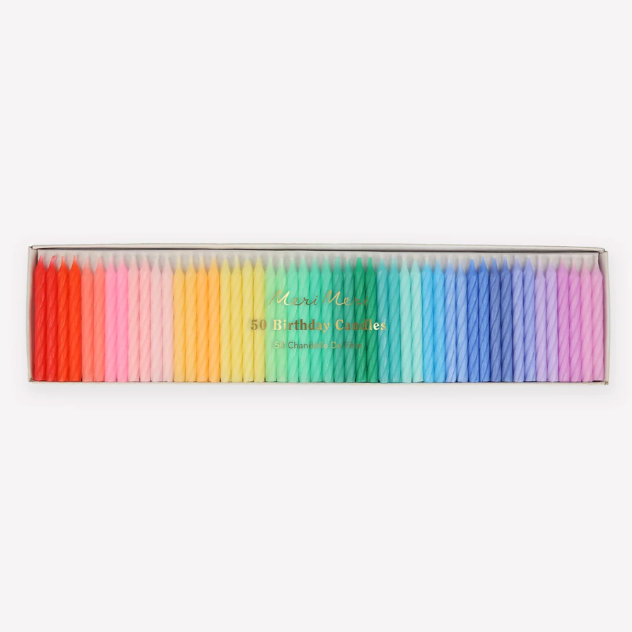 Rainbow Twisted Mini Candles (x50)
