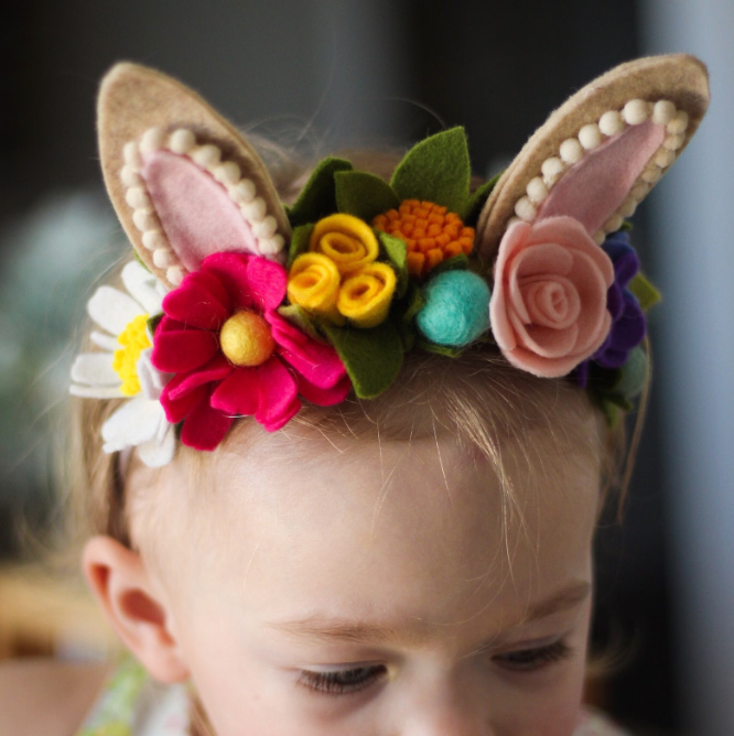 Rainbow Bunny Ears Headband