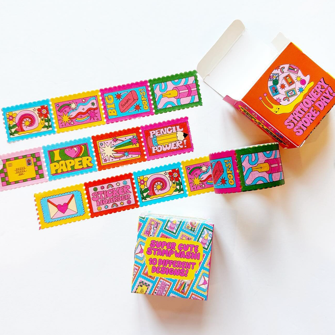 Stationery Store Day Stamp Pattern Washi Tape