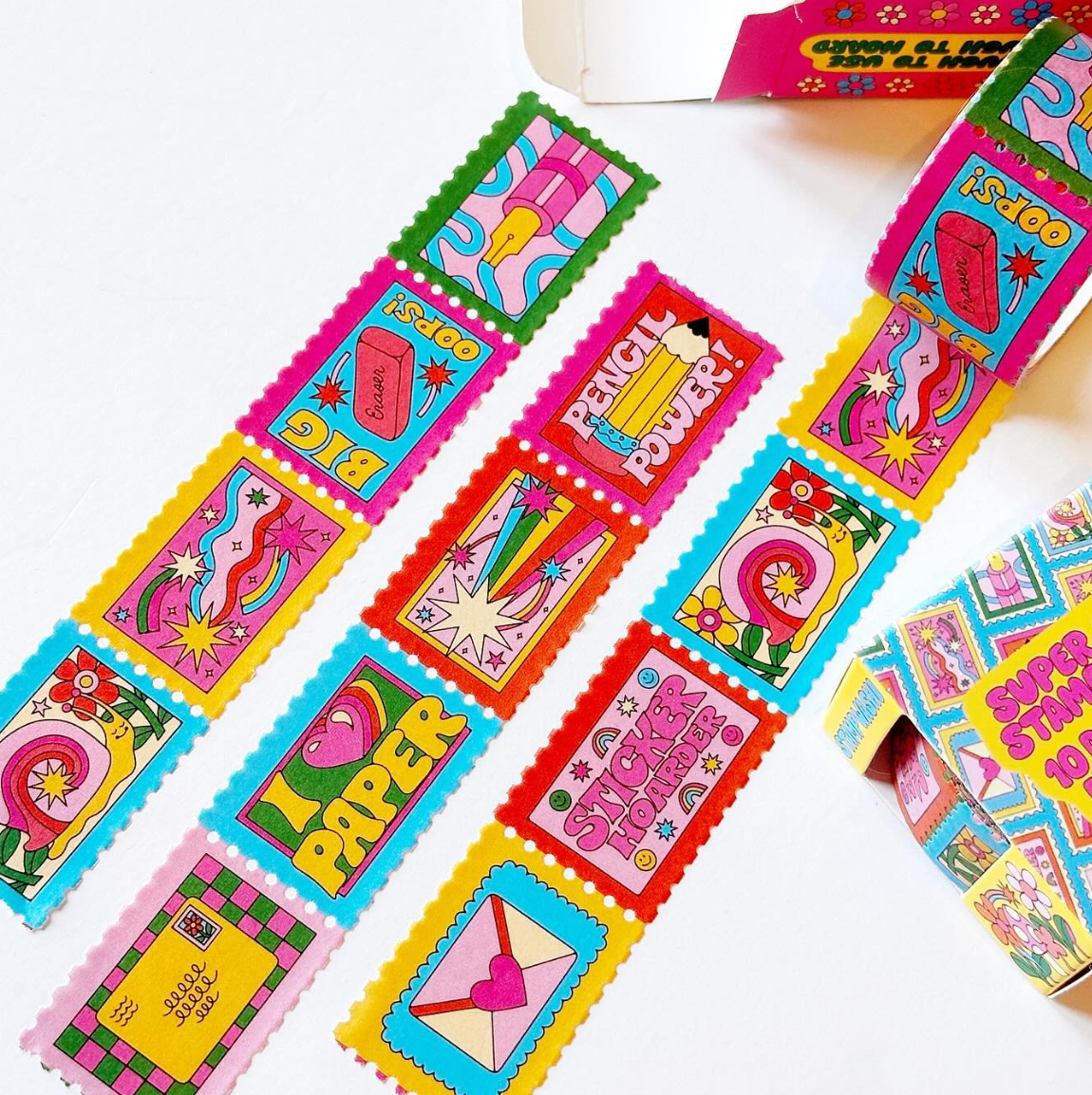 Stationery Store Day Stamp Pattern Washi Tape