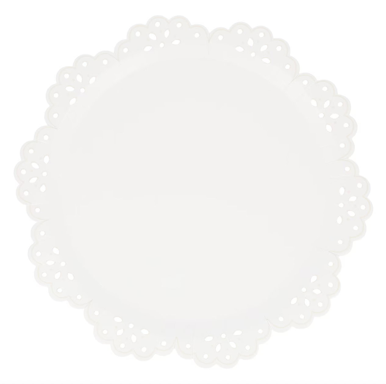 Broderie Anglaise Lace White Dinner Plates