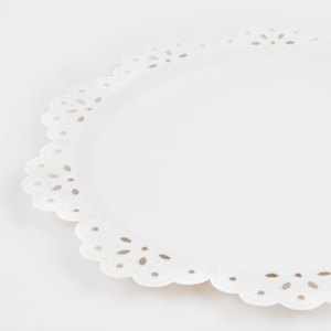 Broderie Anglaise Lace White Dinner Plates