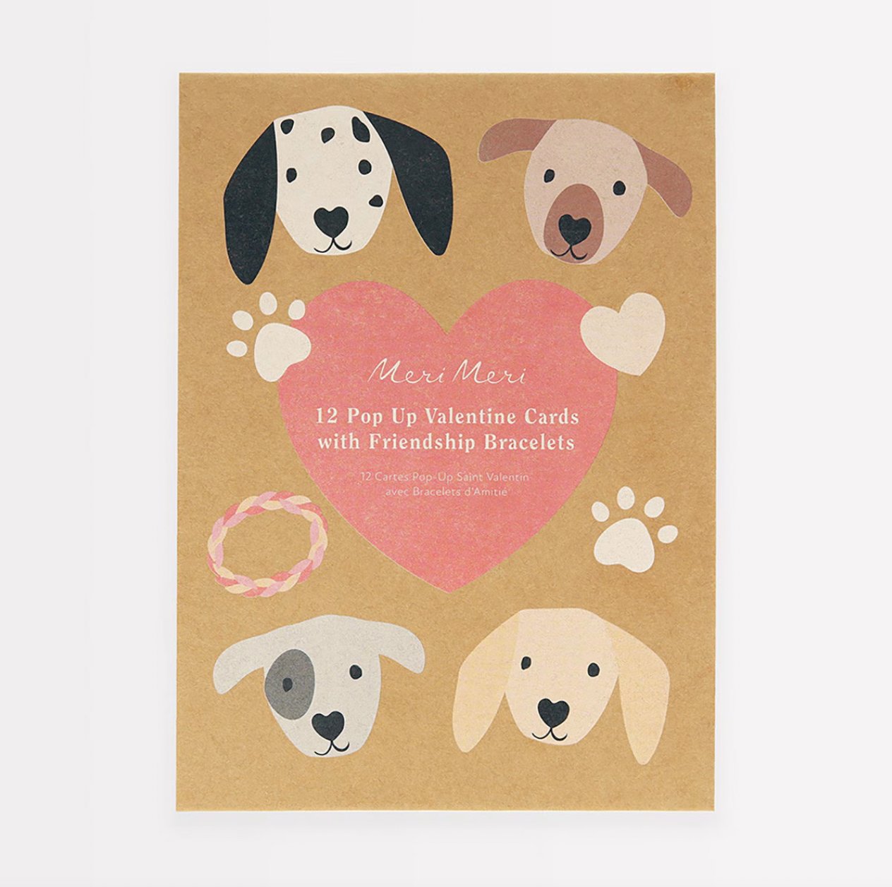 Dog Valentine's Cards and Bracelets Set (x 12)